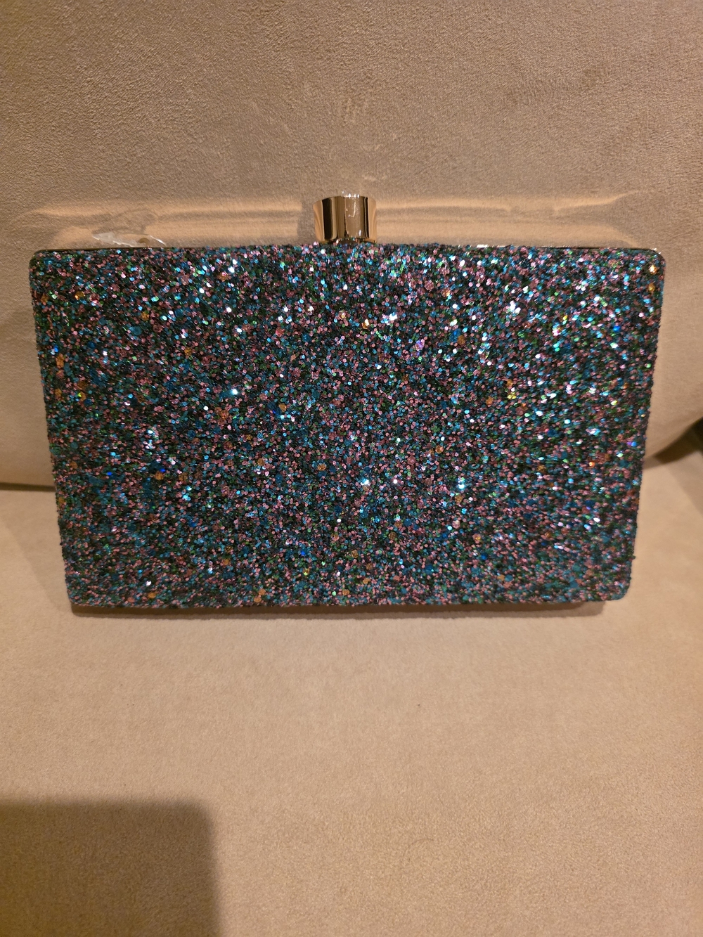 Blue Multi Glitter Box Clutch - Picture 13 of 15